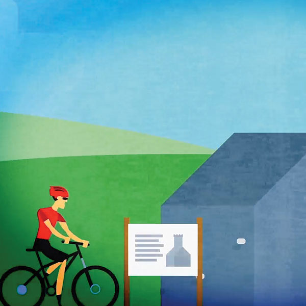 creative rural communitites animation cyclist by church image
