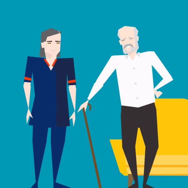 Cardiff And Vale Wellbeing Animation Nurse And Wyn Image