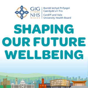 wellbeing animation cardiff and vale university health board logo and cardiff skyline