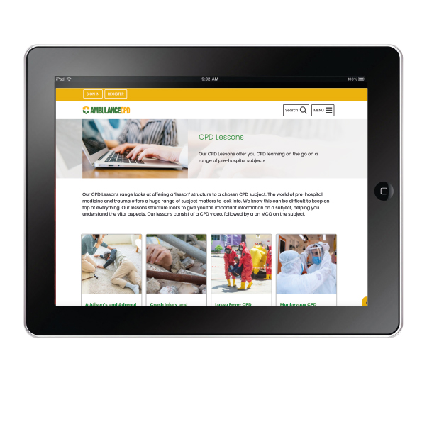 Ambulance CPD Website Tablet